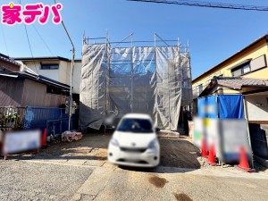 外観 上棟しました。ご見学希望のお客様につきましては同型同仕様の物件にご案内いたします