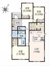 間取 3LDK+ランドリースペース ※図面と現況に相違ある場合には現況優先とします。