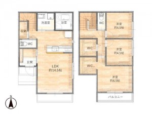 間取 3SLDK ※図面と現況に相違ある場合には現況優先とします。