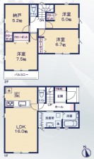 間取 3SLDK※図面と現況に相違ある場合には現況優先とします。