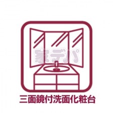 その他画像 洗面台の三面鏡の裏には収納があるので、見られたくないものの収納に便利