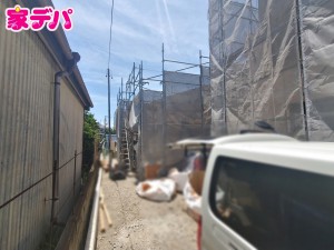 外観 上棟しました。ご見学希望のお客様につきましては同型同仕様の物件にご案内いたします