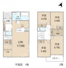 間取 4LDK+フリースペース3帖※図面と現況に相違ある場合には現況優先とします。