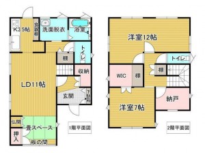 間取 2SLDK+畳コーナー