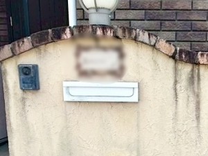 外観 駐車場内にある門壁に郵便受けが設置されています。