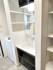 その他画像 【洗面台】 洗髪・洗面・化粧などができる機能と収納スペースを一体化した洗面台です。